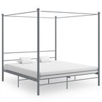 vidaXL Cadre de lit à baldaquin sans matelas gris métal 200x200 cm