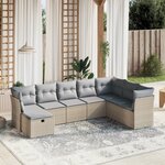 vidaXL Salon de jardin avec coussins 8Pièces mélange beige résine tressée
