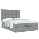 VidaXL Cadre de lit ottoman et matelas gris clair 140x200 cm tissu