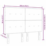 vidaXL Tête de lit LED avec bandes LED Noir 180 cm tissu