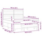 vidaXL Lit à ressorts avec matelas Gris foncé 160 x 200 cm tissu