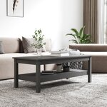 vidaXL Table basse Gris 110x50x40 cm Bois massif de pin