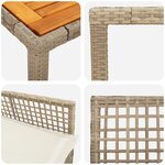 vidaXL Ensemble de salle à manger de jardin 5 pièces avec coussins beige en poly rotin