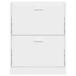 vidaXL Meuble à chaussures Blanc 59x17x81 cm Bois d'ingénierie