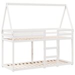 vidaXL Lit superposé avec toit blanc 90x200 cm bois de pin massif