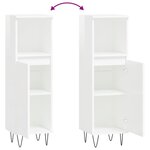 vidaXL Armoire de salle de bain blanc brillant 30x30x100 cm