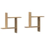 vidaXL Étagères murales 2 Pièces chêne artisanal bois d'ingénierie