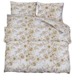 vidaXL Ensemble de housse de couette blanc et marron 200x200 cm Coton