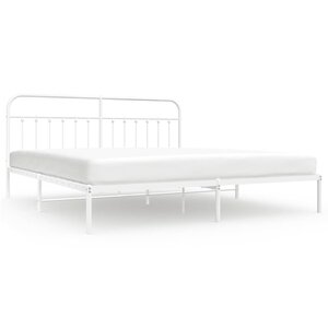 vidaXL Cadre de lit métal sans matelas et tête de lit blanc 200x200 cm