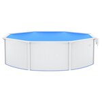 vidaXL Piscine ronde avec parois en acier 460x120 cm Blanc