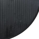 vidaXL Tapis rond noir 80 cm bambou