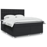 vidaXL Sommier à lattes de lit avec matelas Noir 180x200 cm Similicuir