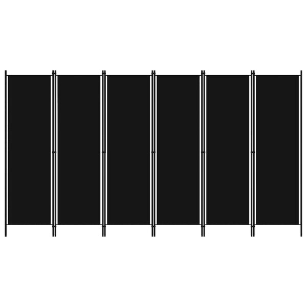 vidaXL Cloison de séparation 6 panneaux Noir 300x180 cm