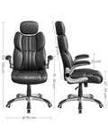 Siège de bureau pivotant fauteuil ergonomique avec accoudoirs pliables piètement en étoile en nylon charge maximale 150 kg noir 12_0007403