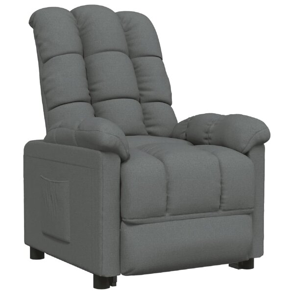vidaXL Fauteuil inclinable Gris foncé Tissu
