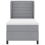 vidaXL Lit à ressorts avec matelas Gris clair 90 x 200 cm tissu