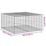 vidaXL Panier gabion avec couvercle 100x100x50 cm fer galvanisé