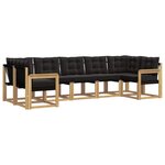 vidaXL Ensemble de canapés d'extérieur 7 Pièces Blanc et noir