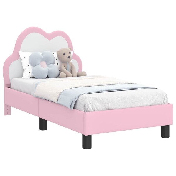 vidaXL Cadre de lit pour tout-petit avec tête de lit Rose 70 x 140 cm