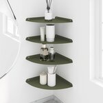 vidaXL Étagère Flottante d'Angle 4 pc Vert olive 30 x 30 x 2 cm