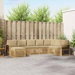 vidaXL Ensemble de canapés d'extérieur 8 pc Blanc et Beige Polyester