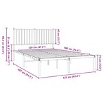 vidaXL Cadre de lit métal sans matelas avec tête de lit noir 120x190cm