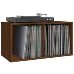 vidaXL Boîte de rangement de vinyles Chêne marron 71x34x36 cm