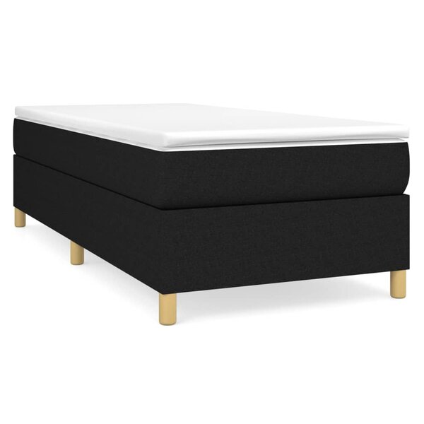 vidaXL Sommier à lattes de lit avec matelas Noir 90x190 cm Tissu