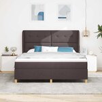 vidaXL Lit à ressorts avec matelas gris foncé 90x190 cm Marron foncé