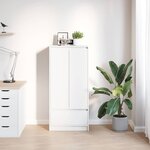 vidaXL Armoire avec tiroir blanc 55 5x34x119 5 cm bois d'ingénierie