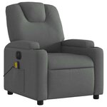 vidaXL Fauteuil inclinable de massage électrique gris foncé tissu