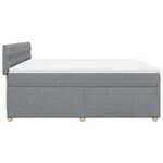 vidaXL Sommier à lattes de lit avec matelas Gris clair 200x200cm Tissu