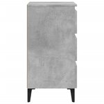 vidaXL Table de chevet avec pieds en métal gris béton 40x35x69 cm