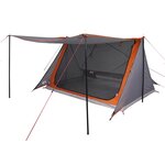 vidaXL Tente de camping 2 personnes gris et orange imperméable