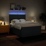 vidaXL Sommier à lattes de lit avec matelas Bleu 140x200 cm Tissu
