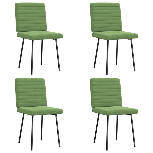 vidaXL Chaises à manger lot de 4 vert clair velours
