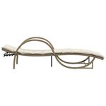 vidaXL Chaise longue avec coussin beige 60x199x42 cm résine tressée