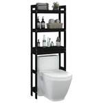 vidaXL Étagère de toilette Noir 63x26x171 cm Bois de pin massif