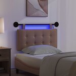 vidaXL Tête de lit suspendue Avec lumière LED Cappuccino Simili cuir