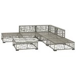 Salon de jardin meuble d'extérieur ensemble de mobilier 6 pièces avec coussins résine tressée gris 02_0016854