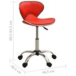 Chaise fauteuil siège de bureau informatique étude similicuir rouge 02_0024061