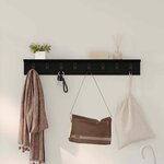 vidaXL Porte-manteau mural avec étagère Chêne noir 80 x 10.5 x 10.5 cm