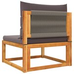 vidaXL Ensemble de canapés de jardin 6 pièces avec coussins en bois d'acacia et corde