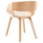 vidaXL Chaise à manger Crème Bois courbé et similicuir