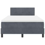 vidaXL Lit à ressorts avec matelas Gris foncé 120 x 200 cm Velours