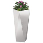 vidaXL Jardinière 2 Pièces Argent 30 x 30 x 75 cm Acier inoxydable