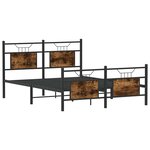 vidaXL Cadre de lit sans matelas chêne fumé 150x200 cm bois ingénierie