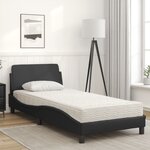 vidaXL Lit avec matelas Dover noir 90x190 cm similicuir