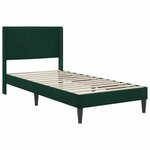 vidaXL Cadre de lit avec tête de lit Vert foncé 100 x 200 cm Velours