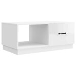 vidaXL Table basse Blanc brillant 90 x 50 x 37 cm Bois d'ingénierie